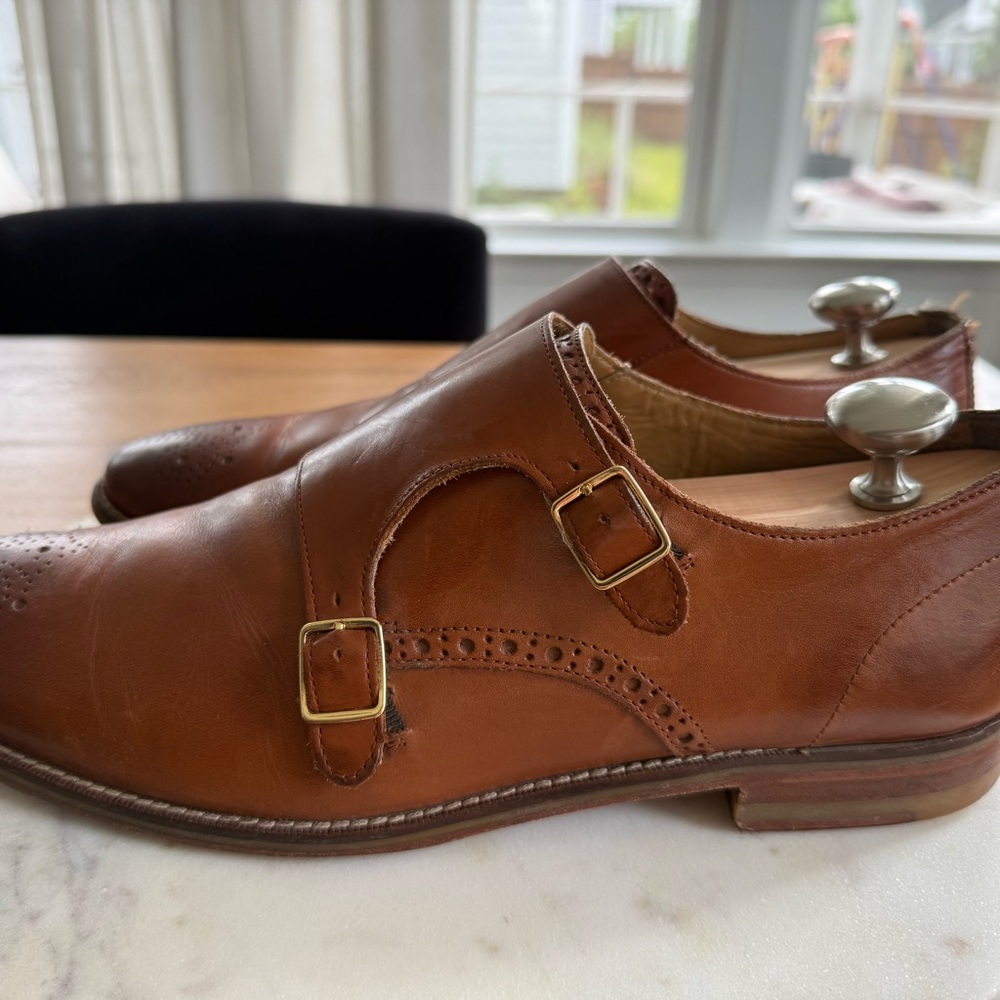 Men's Brown Double Monk Strap Shoes